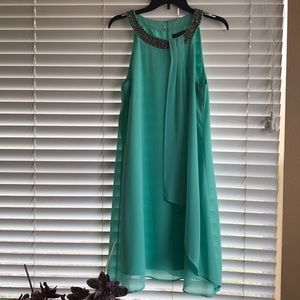 Lines Domani dress sz6 beaded neck mint green